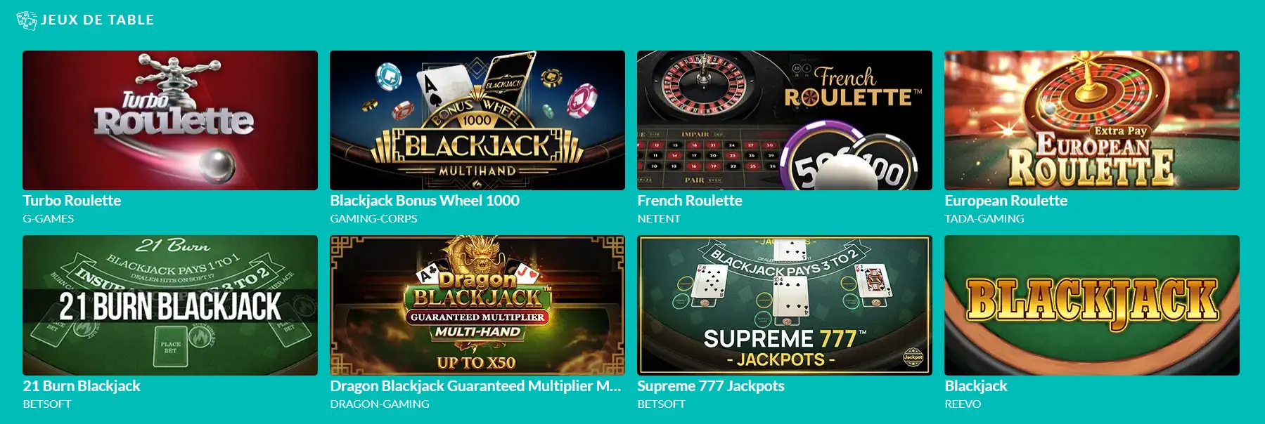 casino en direct au Lucky Treasure