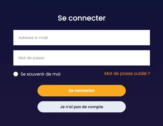 Connexion des membres au Lucky Treasure